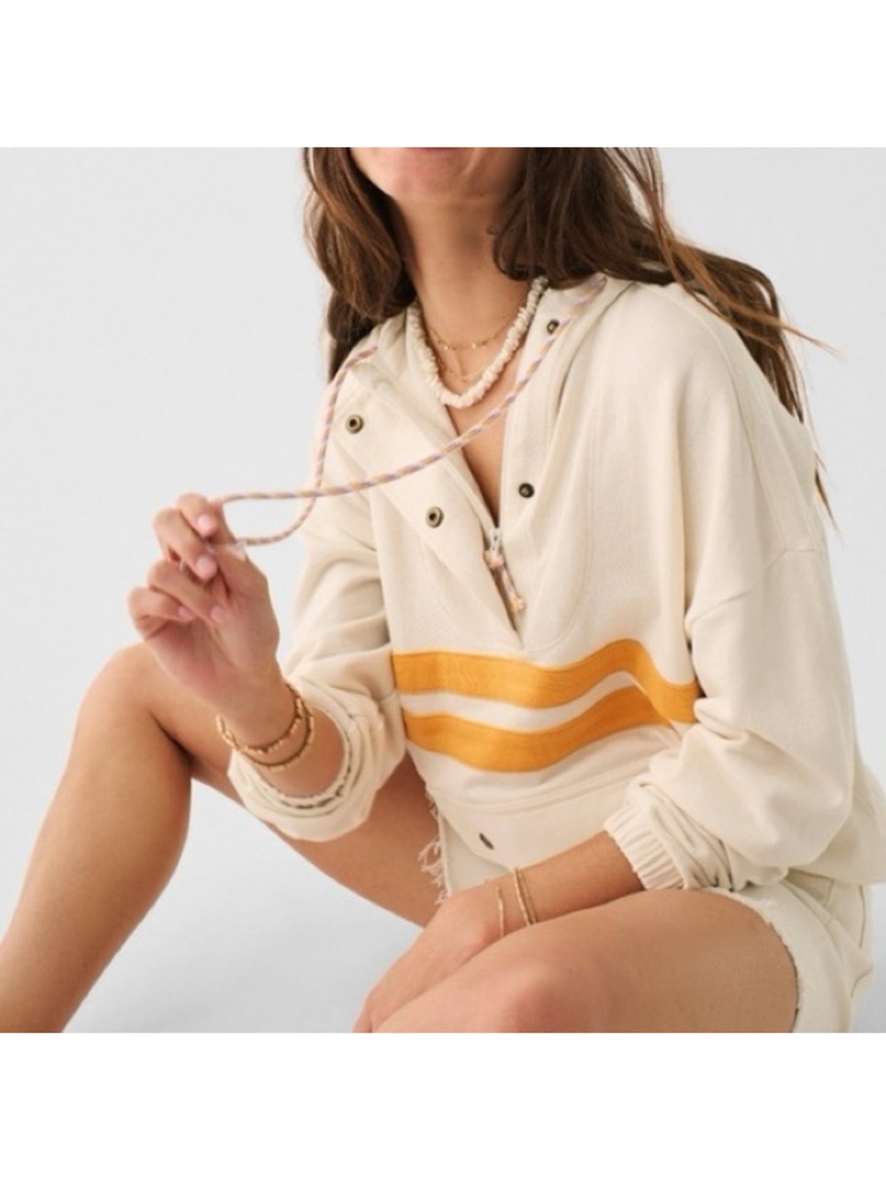 Faherty Hoodie Sweatshirt Womens Small Daybreak French Terry Sun Rays - Picture 10 of 10